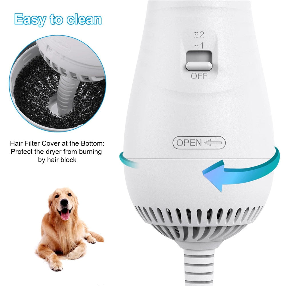 2-in-1 Dog Hair Dryer & Grooming Brush – Faster, Easier Grooming