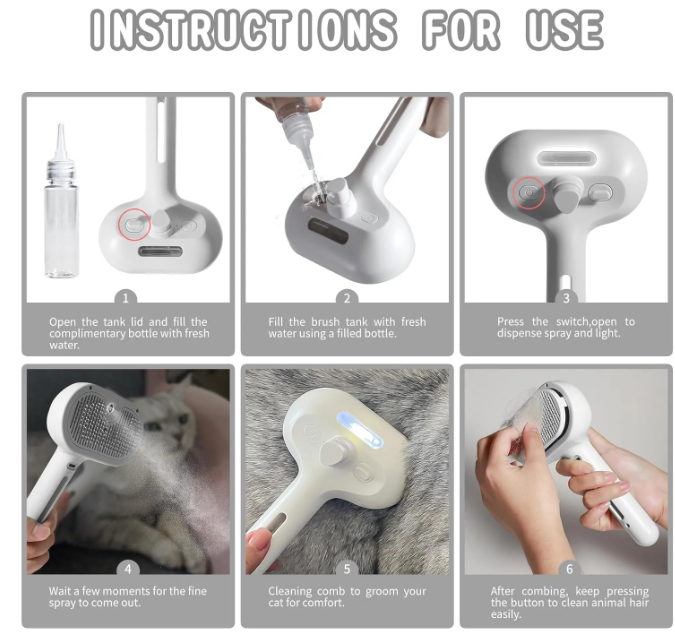 Pet Hair Spray Brush – Effortless Grooming & Less Shedding