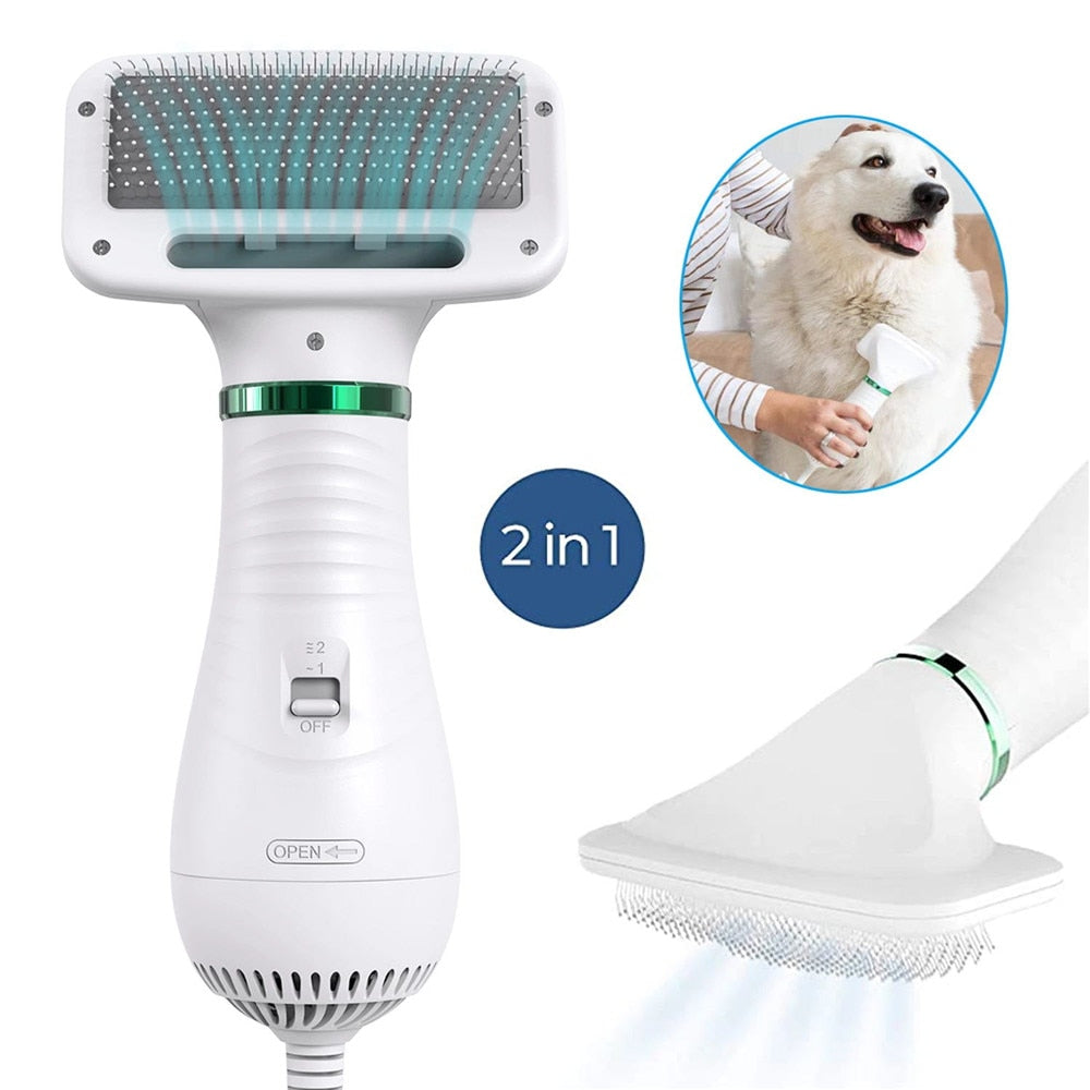 2-in-1 Dog Hair Dryer & Grooming Brush – Faster, Easier Grooming